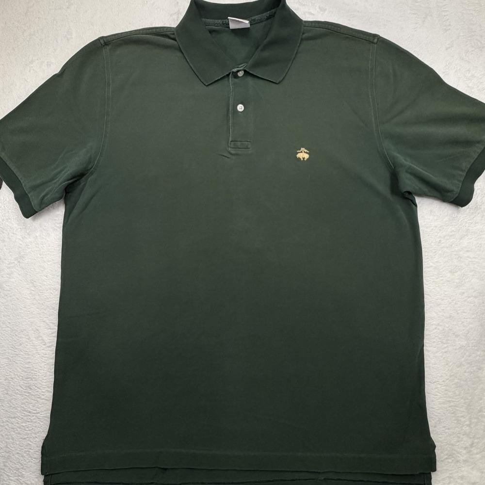 Brooks Brothers Performance Polo Mens L Green Slim Fit Golden Fleece Pique Logo